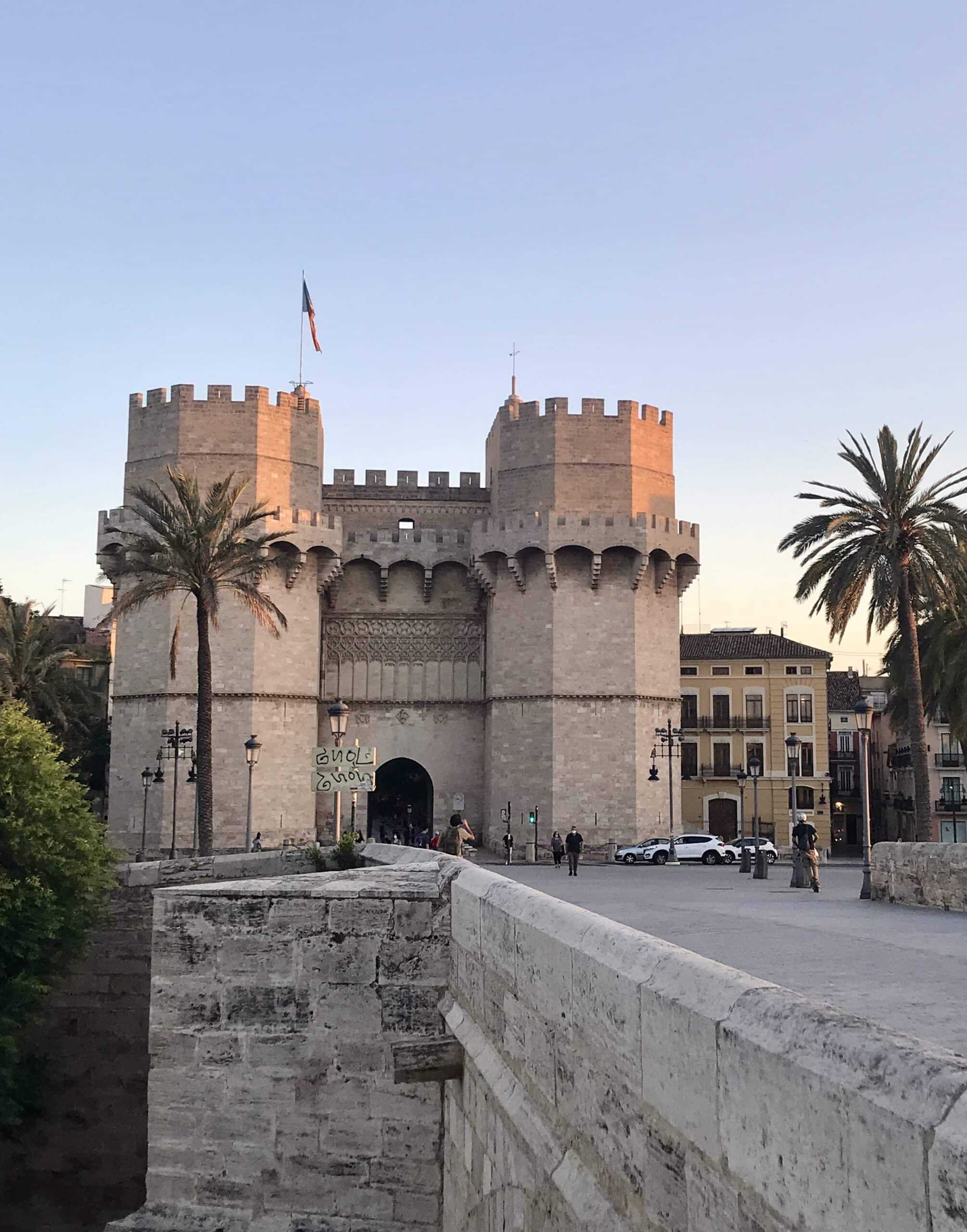 View of the Torres de Serranos in Valencia’s Old Town, a historic landmark that helps travelers understand where is Valencia on Spain’s map.